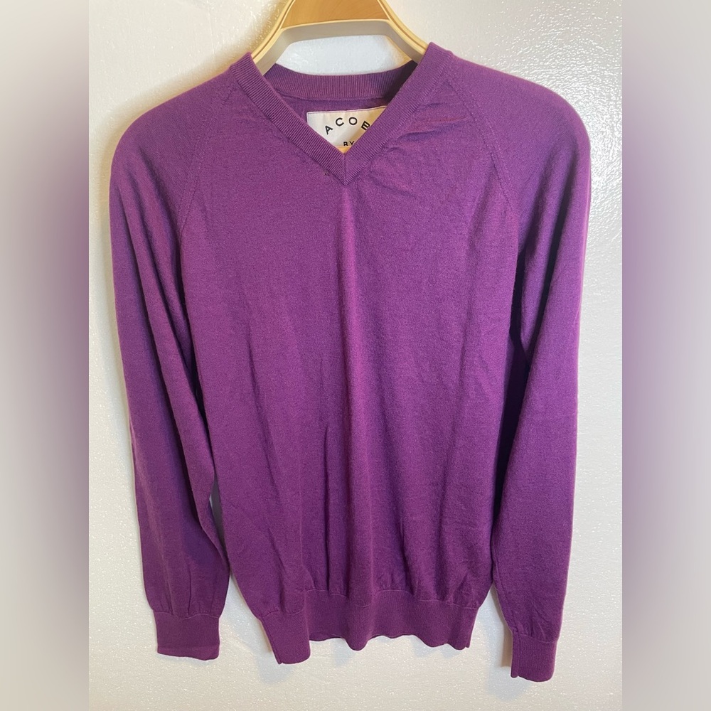 Marc by Marc Jacobs 100% Cashmere Pullover Purple V-Neck Sweater Size XL